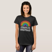 Proud Stepdad LGBTQ Rainbow Support LGBT Gay Pride T-shirt (Voorkant volledig)