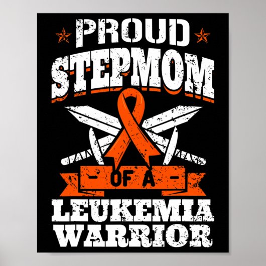 Proud Stepmamma van een leukemiekemiesurk Bloo Poster (Voorkant)