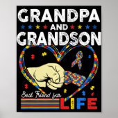 Proud Support Autism Grandpa And Grandson Autism A Poster (Voorkant)