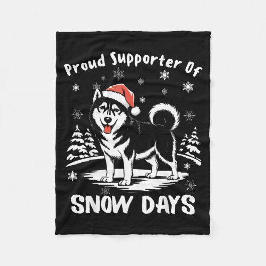Proud Suprter Of Snow Days Cute Winter Snowflake F Fleece Deken (Voorkant)