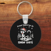Proud Suprter Of Snow Days Cute Winter Snowflake F Sleutelhanger (Voorkant)