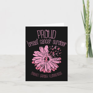 Proud Survivor Daisy Pink Breast Cancer Kaart