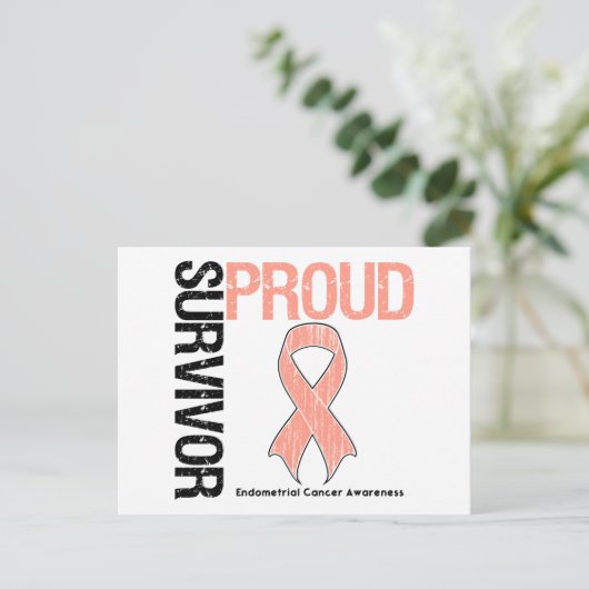 Proud Survivor - endometriale kanker Briefkaart (Staand voorkant)