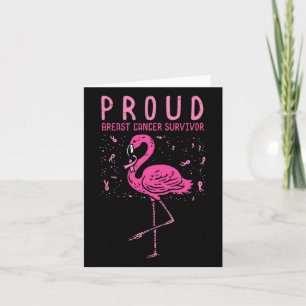 Proud Survivor Flamingo Pink Breast Cancer Awarene Kaart