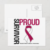 Proud Survivor - hoofd- en nekkanker Briefkaart (Voorkant / Achterkant)