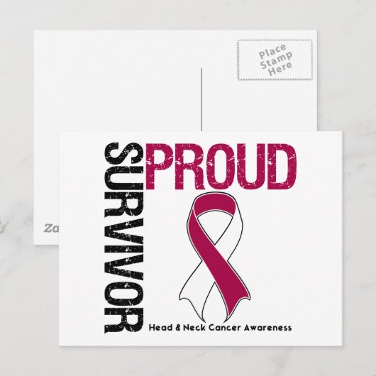 Proud Survivor - hoofd- en nekkanker Briefkaart (Voorkant / Achterkant)