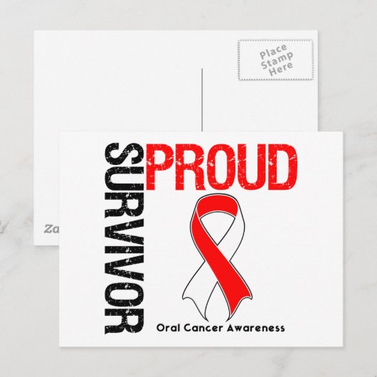 Proud Survivor - orale kanker Briefkaart (Voorkant / Achterkant)