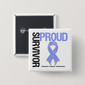 Proud Survivor - Stomach Cancer Vierkante Button 5,1 Cm (Voorkant /achterkant)