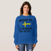 Proud Swedish Girl Sweden Flag Swedish Roots  Trui (Voorkant volledig)