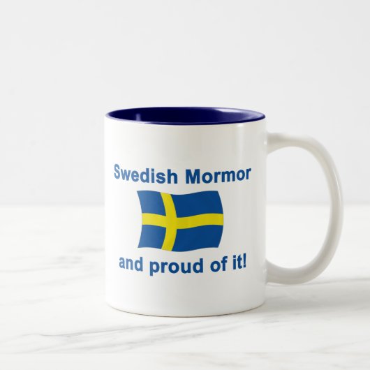Proud Swedish Mormor (grootmoeder) Tweekleurige Koffiemok (Rechts)
