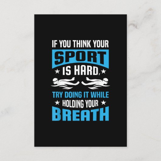 Proud Swimming Lover Quote Gifts Swimmer Gezegde Informatiekaartje (Voorkant)