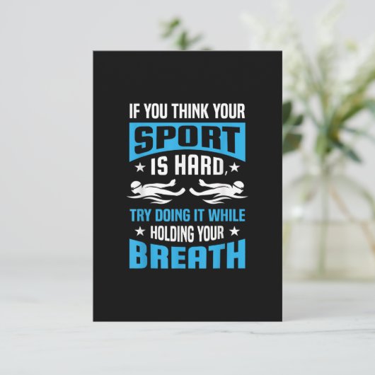 Proud Swimming Lover Quote Gifts Swimmer Gezegde Informatiekaartje (Staand voorkant)
