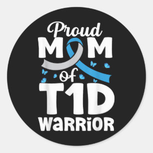 Proud T1d mam Haar gevecht is mijn type1 diabetes Ronde Sticker