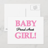 Proud tante Baby Girl Tshirts en cadeautjes Briefkaart (Voorkant / Achterkant)