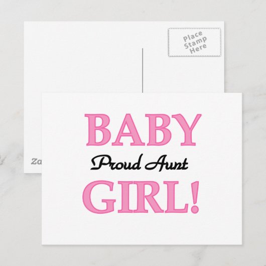 Proud tante Baby Girl Tshirts en cadeautjes Briefkaart (Voorkant / Achterkant)