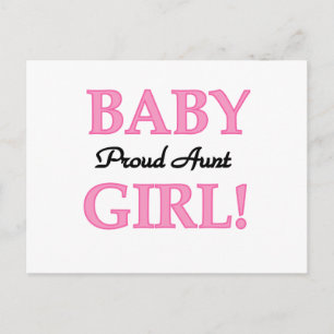 Proud tante Baby Girl Tshirts en cadeautjes Briefkaart