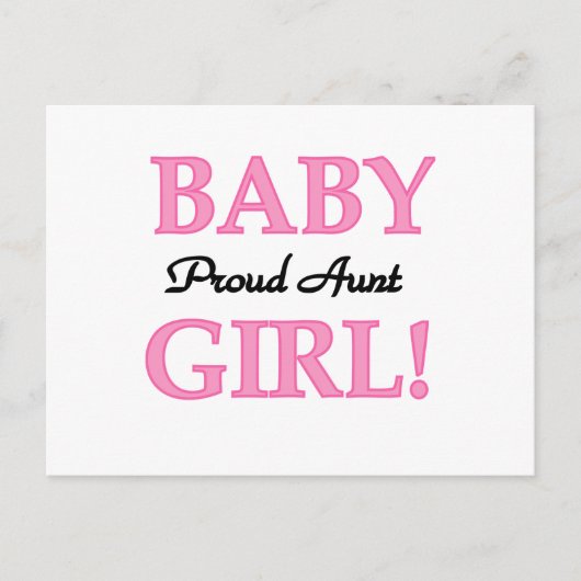 Proud tante Baby Girl Tshirts en cadeautjes Briefkaart (Voorkant)