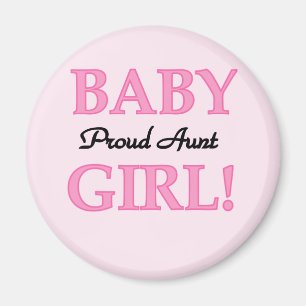 Proud tante Baby Girl Tshirts en cadeautjes Magneet