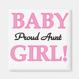 Proud tante Baby Girl Tshirts en cadeautjes Magneet