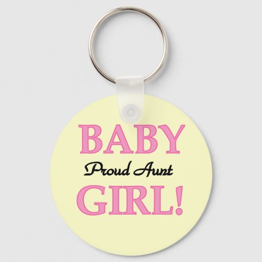 Proud tante Baby Girl Tshirts en cadeautjes Sleutelhanger (Voorkant)