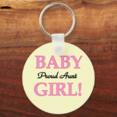 Proud tante Baby Girl Tshirts en cadeautjes Sleutelhanger (Voorkant)
