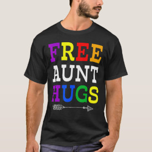 Proud tante Lgbetq Vrij tante Hugs Regenboogbt Pri T-shirt