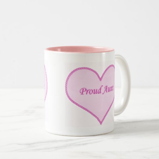 Proud tante Mok, roze Tweekleurige Koffiemok (Voorkant rechts)