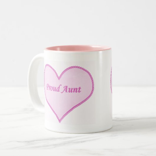 Proud tante Mok, roze Tweekleurige Koffiemok (Voorkant links)