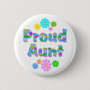Proud tante ronde button 5,7 cm