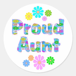 Proud tante ronde sticker