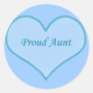Proud tante Stickers, blauw Ronde Sticker