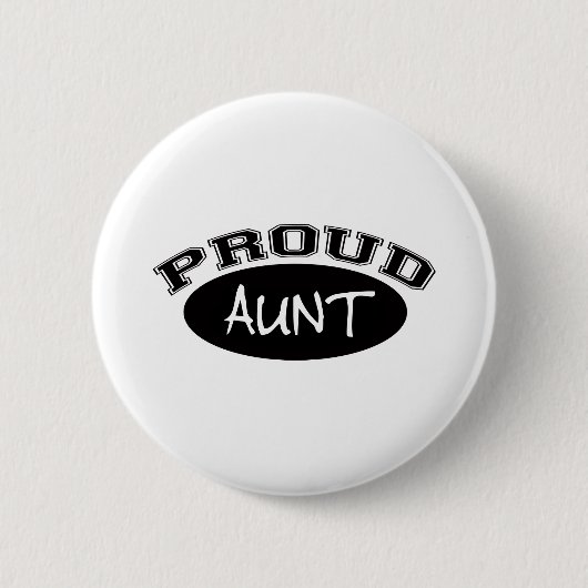 Proud tante (zwart) ronde button 5,7 cm (Voorkant)