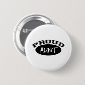 Proud tante (zwart) ronde button 5,7 cm (Voorkant /achterkant)