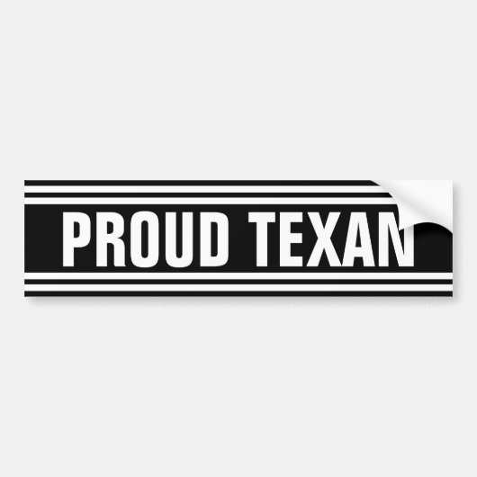Proud Texan Bumpersticker (Voorkant)