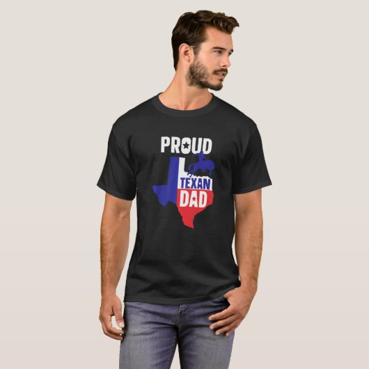 Proud Texan Dad Gezegden Pride Texas Patriottisch  T-shirt (Voorkant volledig)
