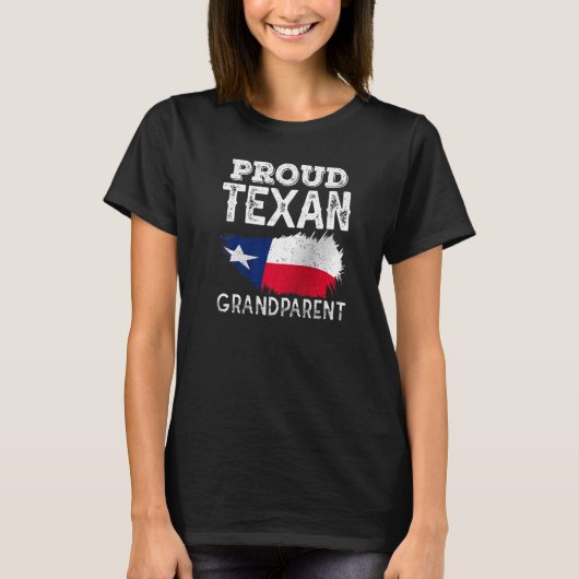 Proud Texan Grandparent Cute Pride Patriotic Texas T-shirt (Voorkant)