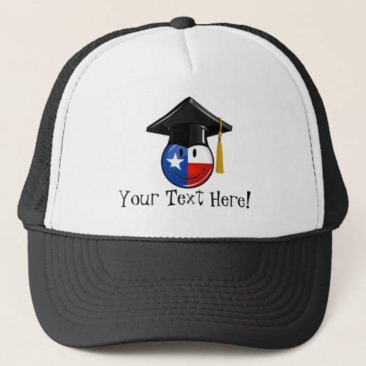 Proud Texas Afstuderen glimlachen Trucker Pet (Voorkant)