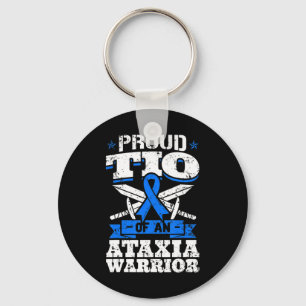 Proud Tio of a Ataxia Warrior Awareness Ribbon Dy Sleutelhanger