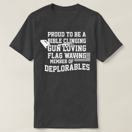 Proud To Be A Bible Clinging Gun Loving American F T-shirt (Design voorkant)