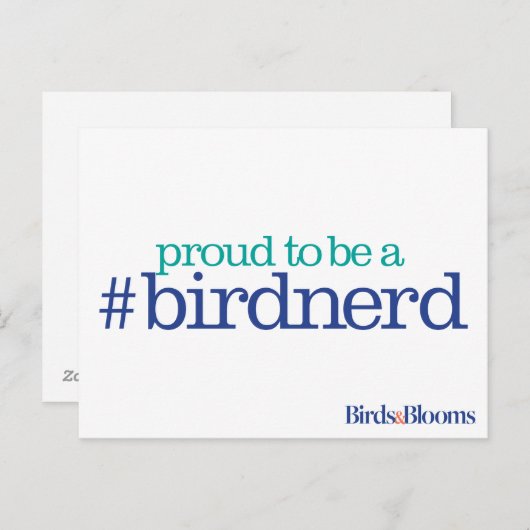 Proud to be a bird nerd briefkaart (Voorkant / Achterkant)