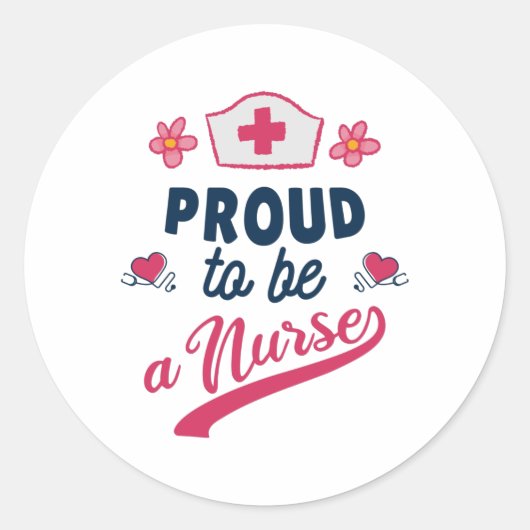 Proud to be a Nurse Ronde Sticker (Voorkant)