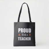 Proud to Be a Teacher – Creative Typography Tote Bag (Voorkant)