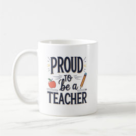 Proud to Be a Teacher – Playful Typography Koffiemok