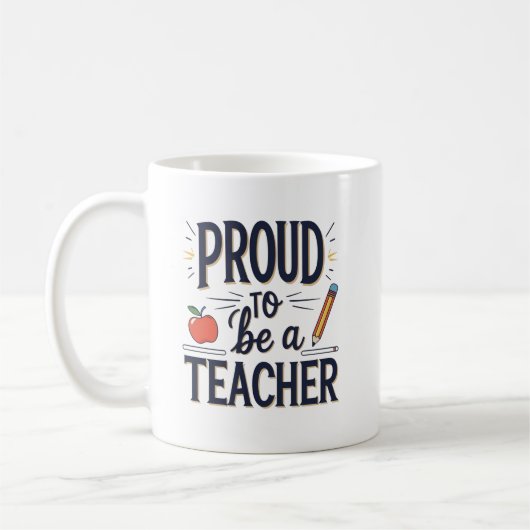 Proud to Be a Teacher – Playful Typography Koffiemok (Links)