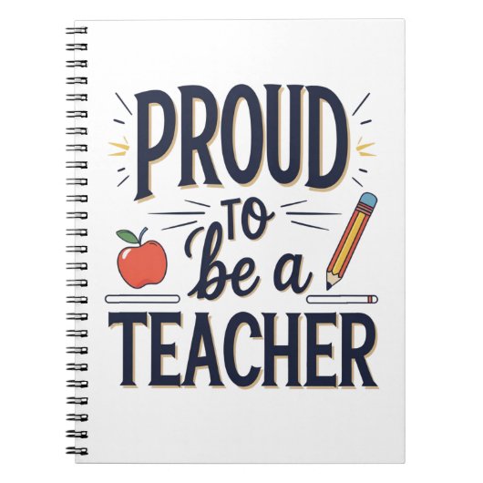 Proud to Be a Teacher – Playful Typography Notitieboek (Voorkant)