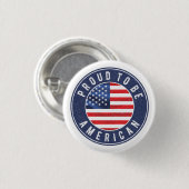 Proud to be american Flag T-Shirt Trucker Hat Ronde Button 3,2 Cm (Voorkant /achterkant)