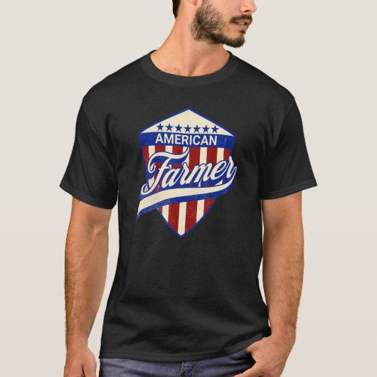 Proud To Be An American Farmer Citizen Veteran T-shirt (Voorkant)