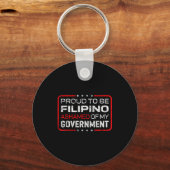Proud To Be Filino Ashamed Of My Government Funny  Sleutelhanger (Voorkant)