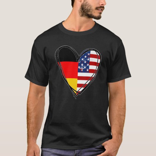 Proud to Be German American Cool Germany US Flag H T-shirt (Voorkant)