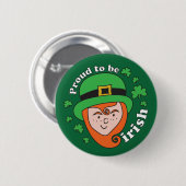 Proud to be Irish - Leprechaun Button (Voorkant /achterkant)